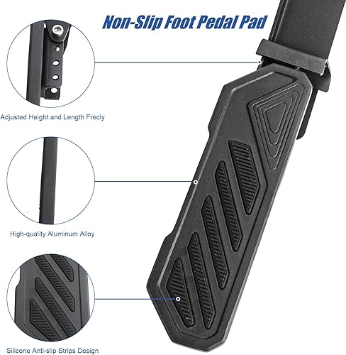 Miniatura 6 de Almohadilla antideslizante para pedal muerto compatible con Jeep Wrangler JL JLU Gladiator JT I Dead Pedal Driver 2018-2022, almohadilla ajustable,