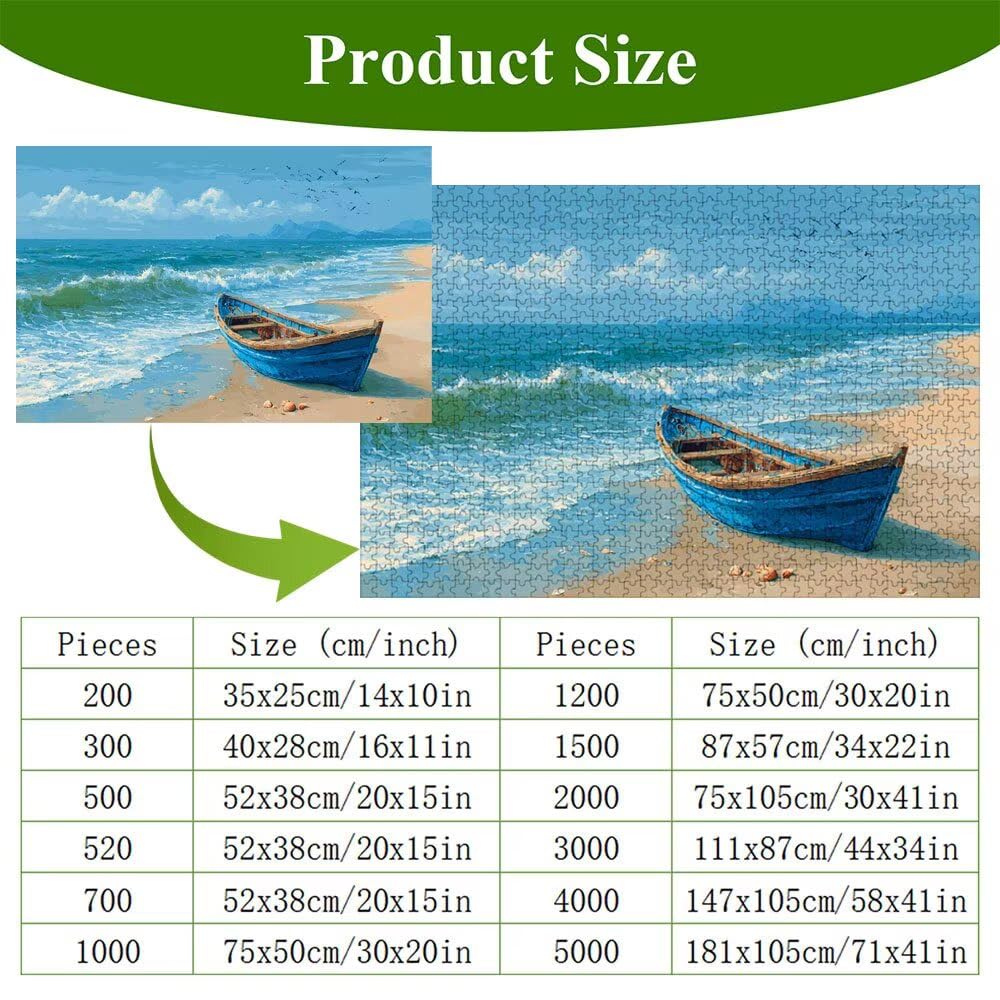 1000 elementowych puzzli dla dorosłych, łodzi i oceanu, drewniane puzzle premium z plakatem, klasyczny krój, elementy do dekoracji domu i uważności, 76 x 50 cm, tylko dla dzieci od 14 lat (nie zabawka
