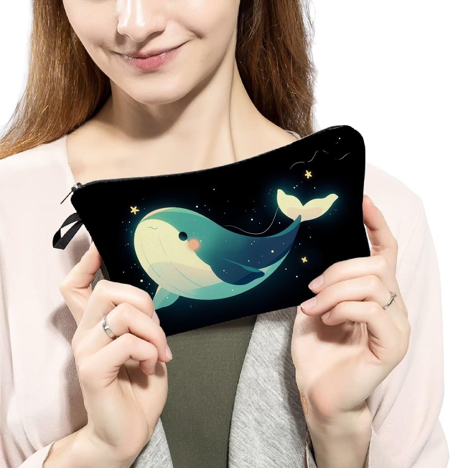 Livel lhood Dreamy Blue Whale Small Makeup Zipper Bag image 3