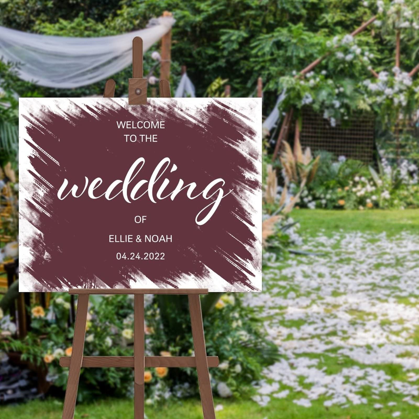 Panneau de bienvenue de mariage pour entrée de réception champêtre chic - 4