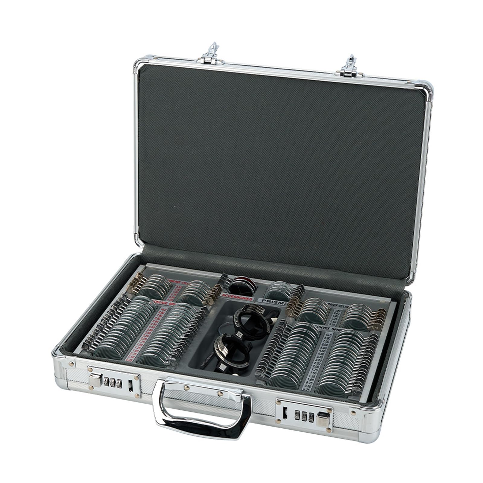YSFHYAN High Transmittance Optical Trial Lens Set,Optometry Box Equipment,104pcs Optometry Trial Lens Set with Aluminum Case,with Measuring Glasses Testing Frame,for Getting Glasses and Vision Tests