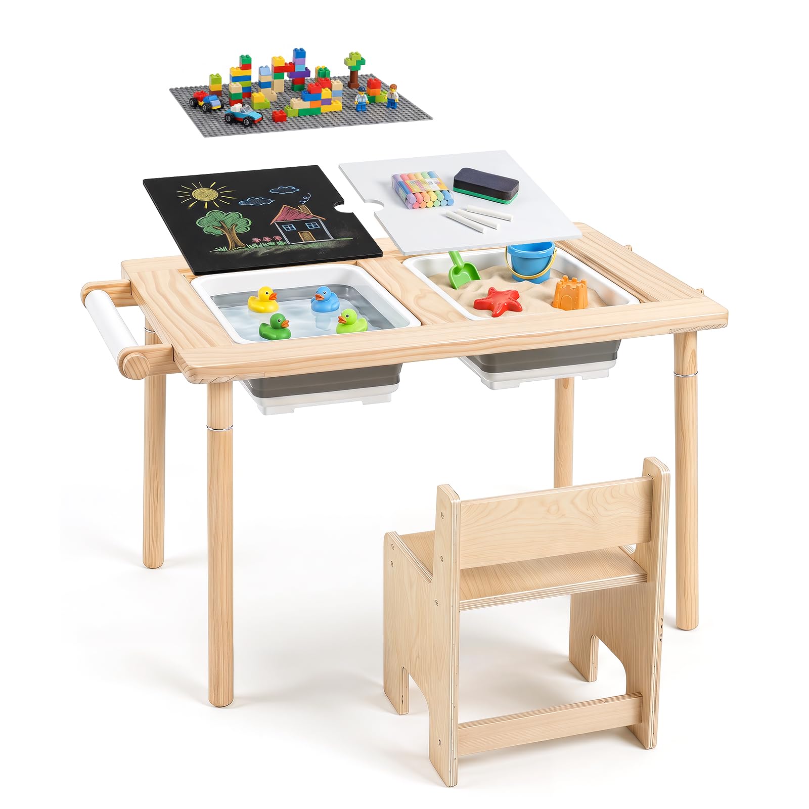 COSTWAY Kids Sensory Table and Chair Set (1 Chair) — image 1