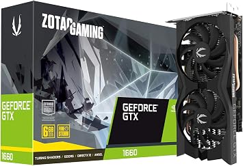 ZOTAC Gaming GeForce GTX 1660 6GB GDDR5 192-bit Gaming Graphics Card, Super Compact, ZT-T16600K-10M