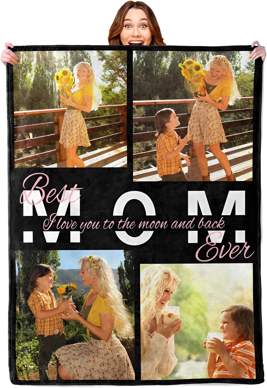 Mraxovid Personalised Blanket for Mom Custom Personalized Gifts for Mum, Customized Mothers Day Blanket with Photos, Personalised Mum Gifts for Birthday Mothers Day, 125x150cm โ image 1