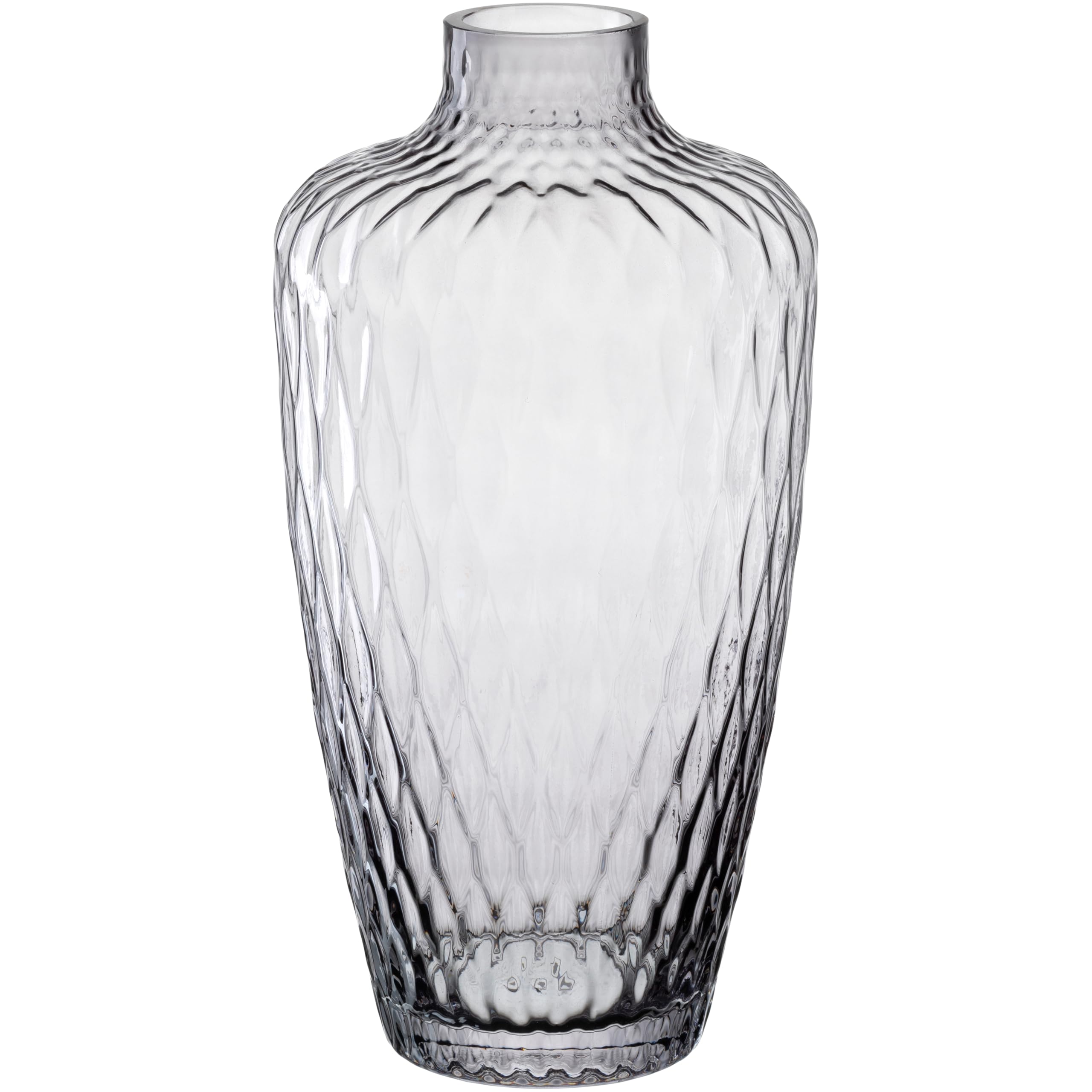 Leonardo Home Giulia Vase • 1 Piece • Flower Vase Made of Grey Glass • Diameter 5.2 cm • Stylish Vase with Tactile Look • Glass Vase for Creative Bouquets • Timeless Design • Height 28 cm • Grey