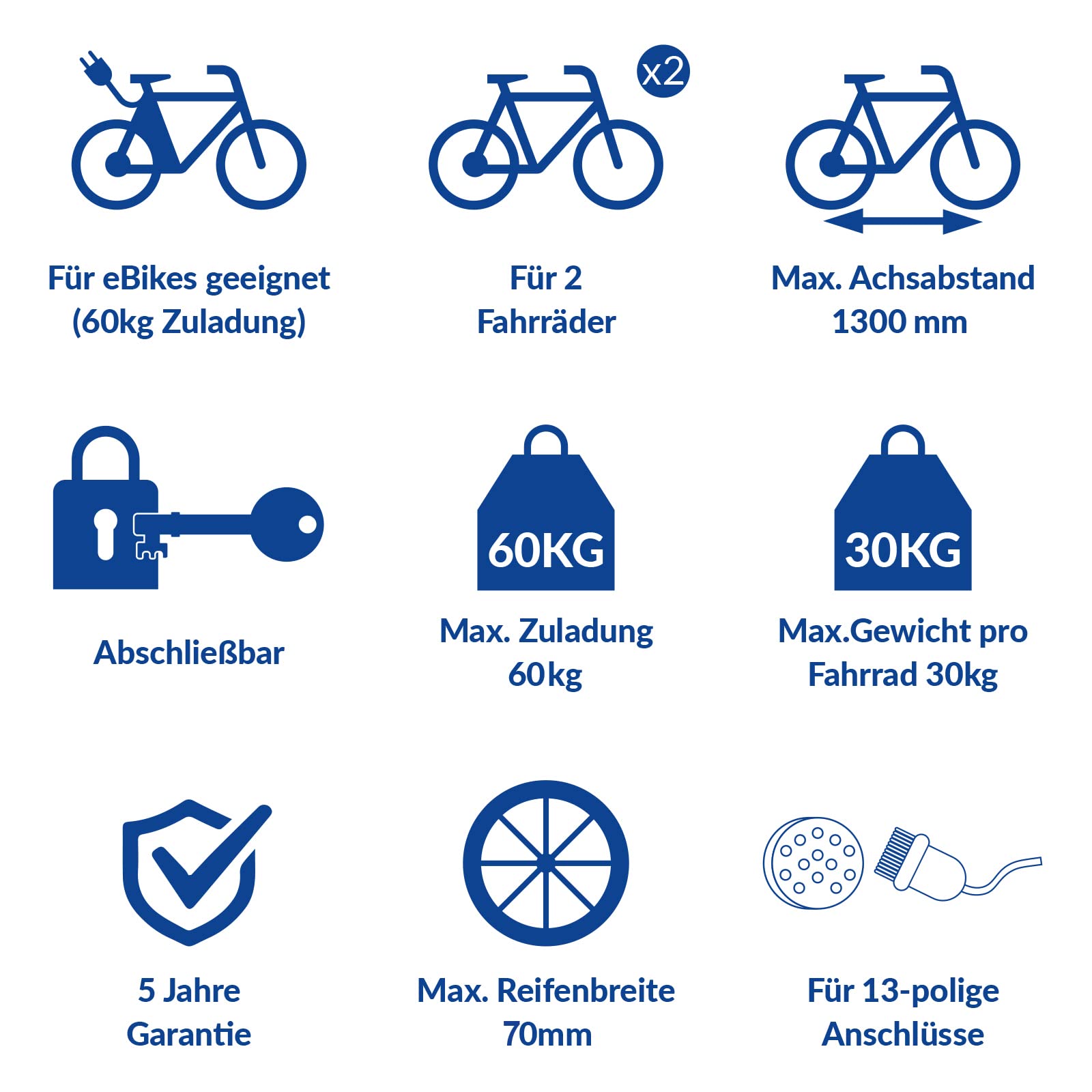 Westfalia BC 60 Fahrradträger für die Anhängerkupplung | Kupplungsträger für 2 Fahrräder | E-Bike geeignet | zusammenklappbar