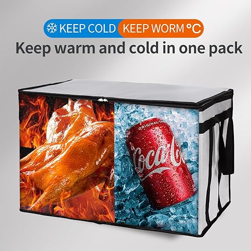 Miniatura 3 de Bodaon Bolsa aislada para entrega de alimentos, bolsas de entrega de pizza aisladas, color gris oscuro, paquete de 1