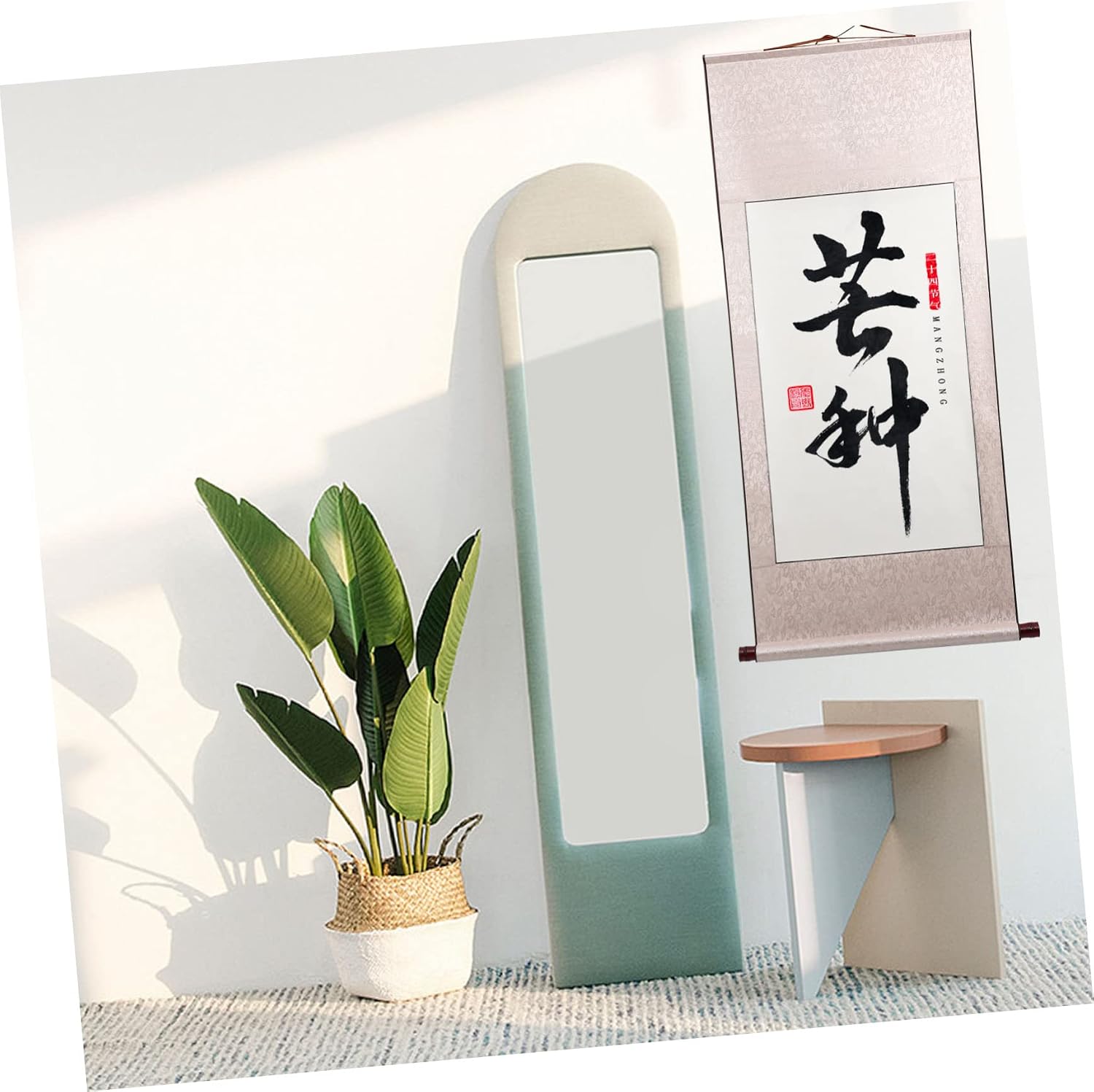 SEWACC 2Pcs Blank Calligraphy Scroll Paper Light Brown Hanging Scrolls for Chinese Painting and Writing for Calligraphy Art and Home Decoration