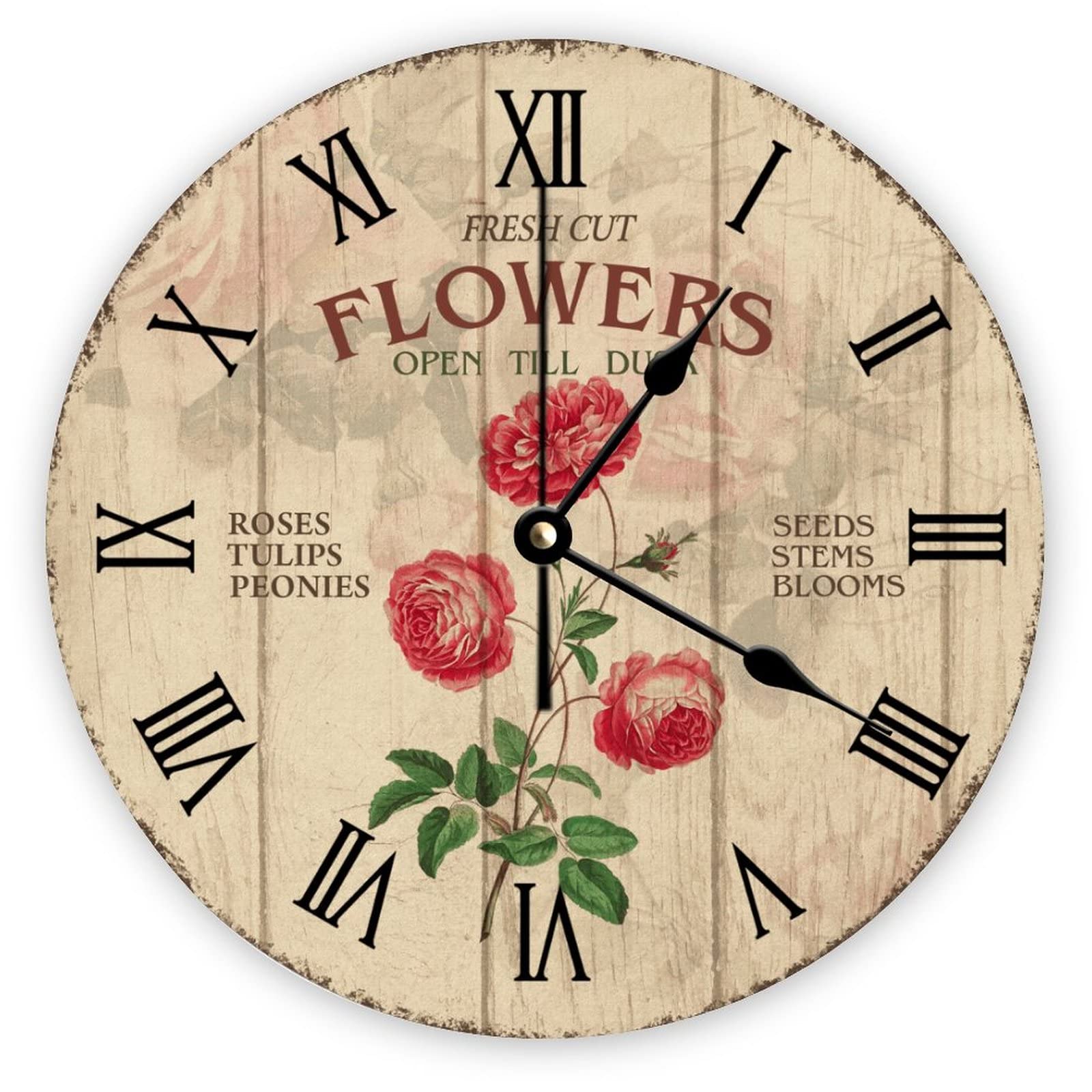 Horloge murale rétro silencieuse pour chambre et bureau sans bruit