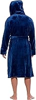 Vista 4 de Turquaz Plush Robes For Men, Soft Fuzzy Hooded Mens Bathrobes, Long Comfy Robe For Men