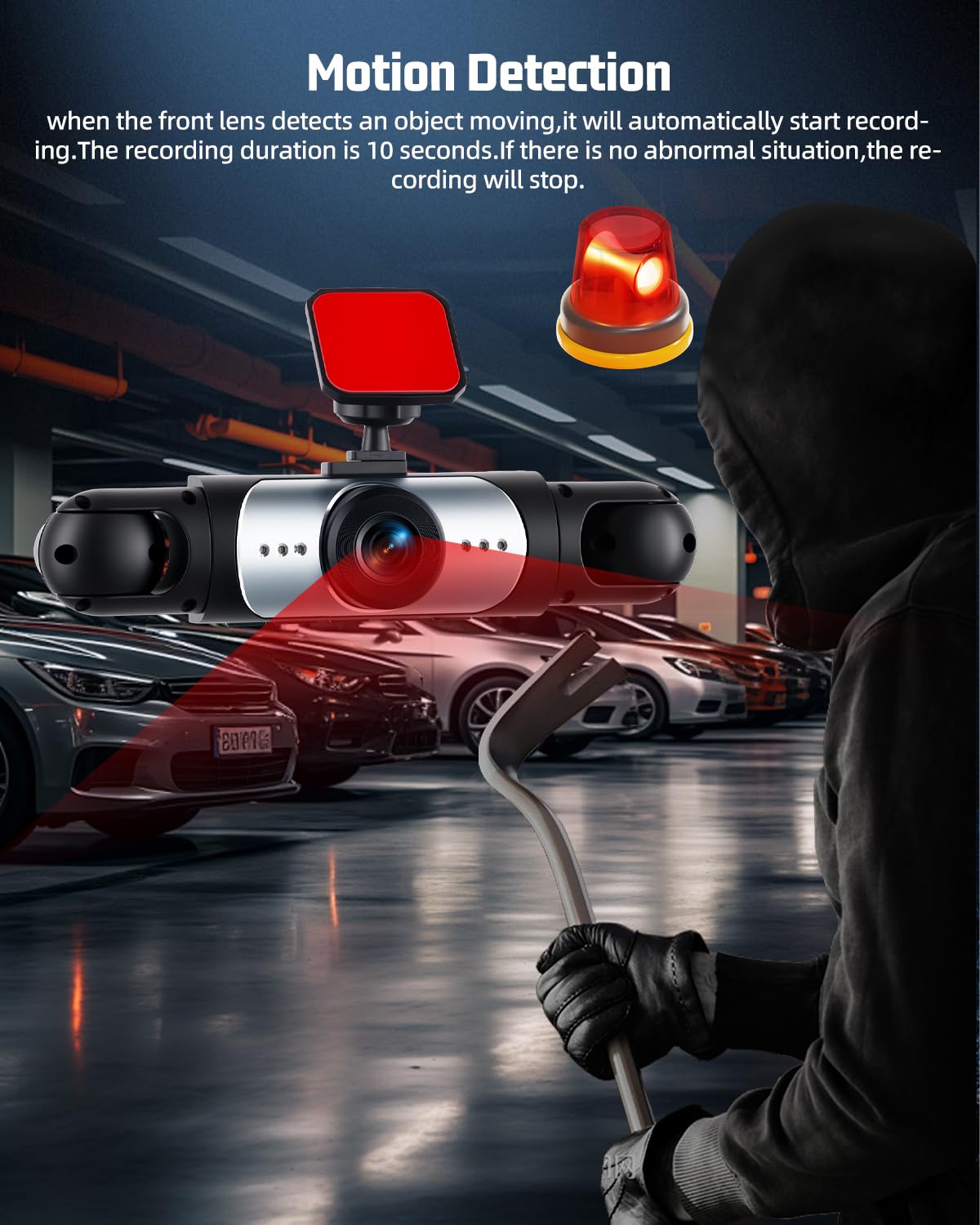 NHOPEEW Dash Cam 4 Canali 1080P per Auto con Telecamere Anteriore e Posteriore