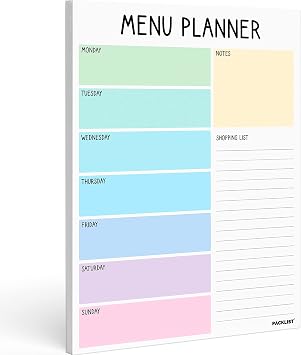 Weekly Meal Planner & Grocery Shooping List A4 8x11  Food Planner 52 Tear of Sheets for a Healthy Meal Plan - Meal Planning Pad for a Healthy Diet, Weight Loss or Tasty Menu Food for Family