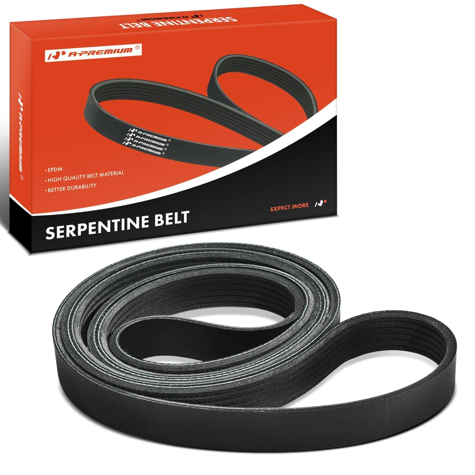 EPDM Serpentine Belt 6PK1575 – Fits Audi A4 Quattro, Ford Fusion, Dodge, Mercury – 6-Rib, 62 Inch