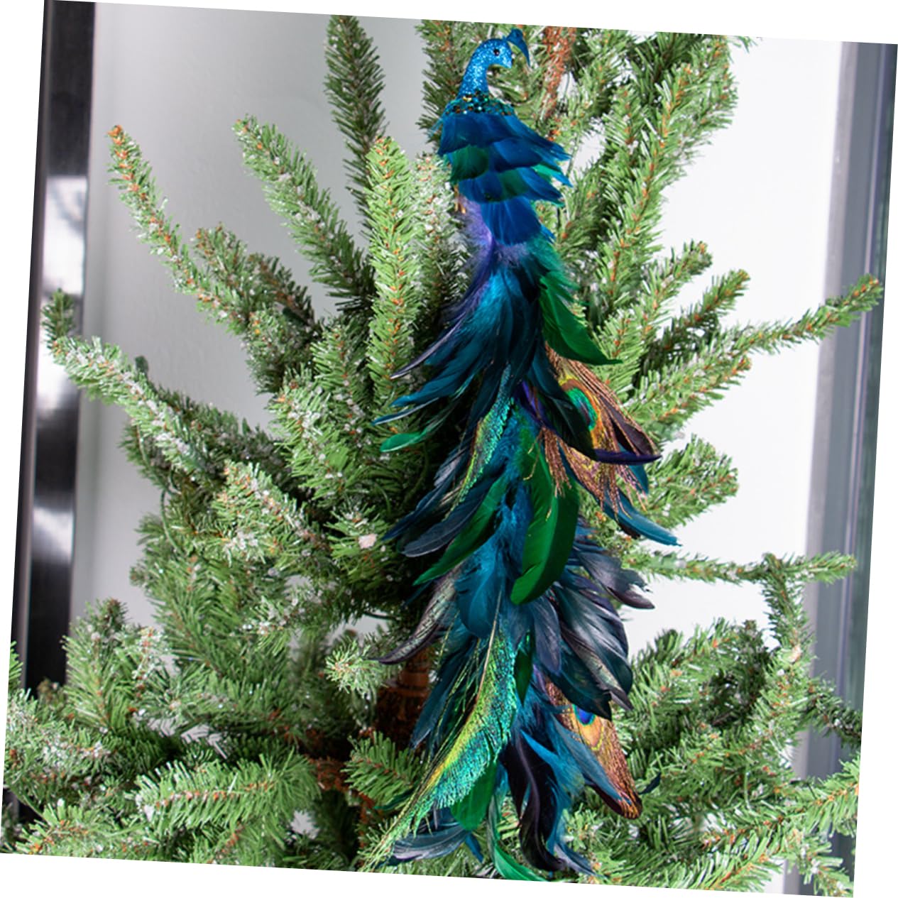 Ciieeo 2pezzi Clip per Uccelli Finta in Schiuma Artificiale Clip Decorazione per Albero di Natale Forma di Pavone Natalizia Uccelli per Albero per Decorazioni Natalizie