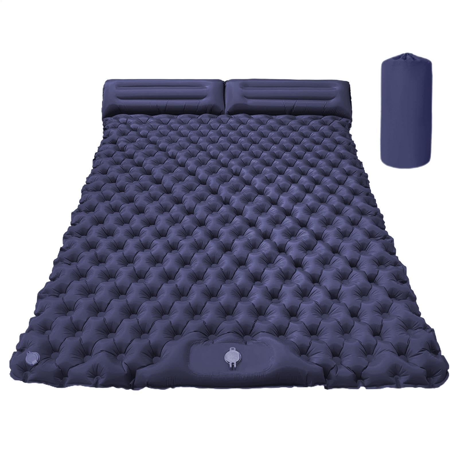 Doppel-Isomatte – tragbare Rucksackausrüstung, 190 cm, aufblasbare Matte, Kissen, Outdoor-Bett, leichte Luftmatratze für Zelt, Trekking, Wandern, Reisen und kompaktes Camping-Zubehör