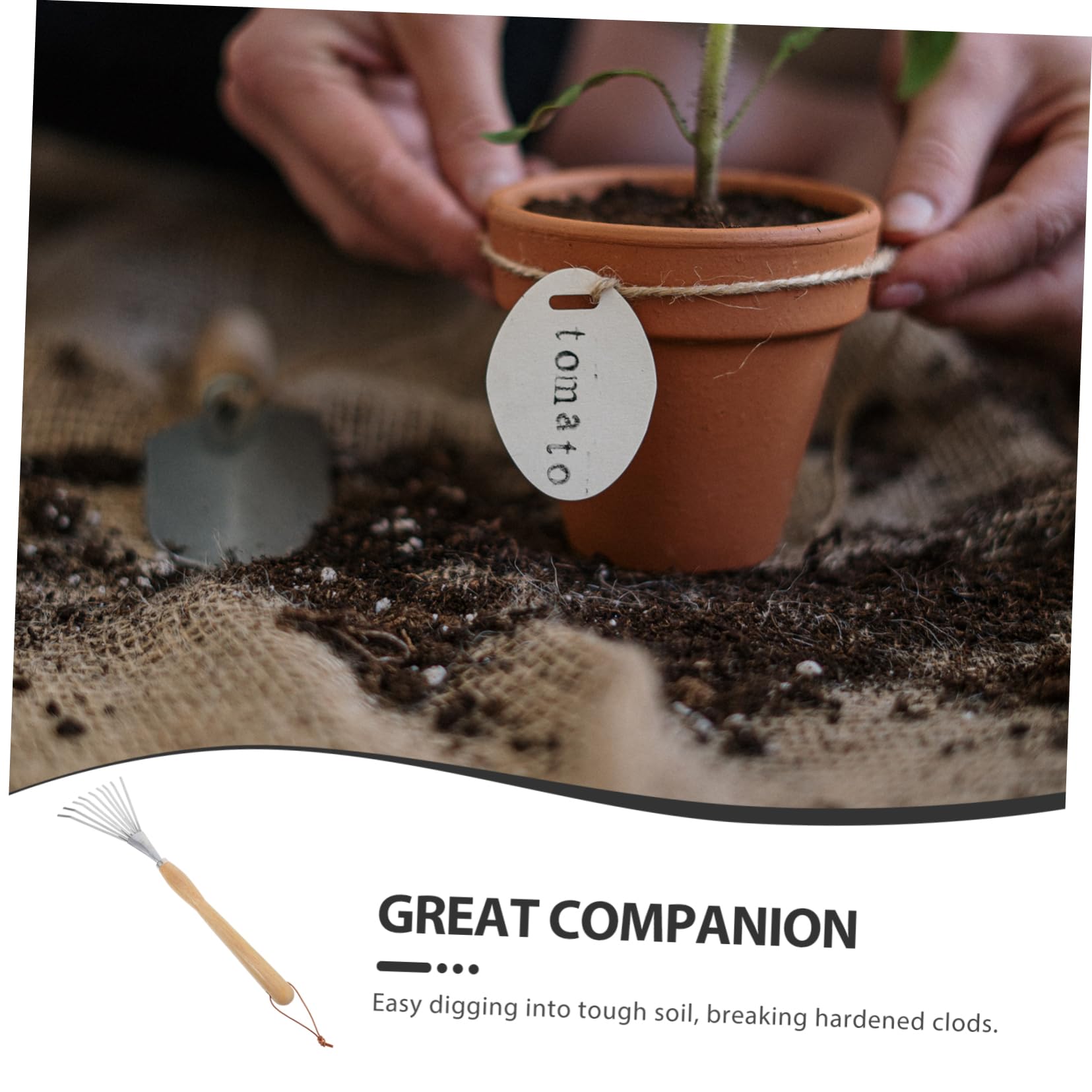 Rastrillo De Jardín Portátil con Mango Ergonómico para Actividades Al Aire Herramienta De Jardinería y Práctica para Camping y Senderismo
