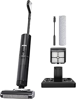 AGARO Royal Mop & Vacuum Cleaner, Wet & Dry Cleaner for Multi-Type Hard Floor, HEPA Filter, Lightweight Cordless, Brushless Motor, Smart Display, Self Propelled/Sterilize & Clean, Removes Sticky Mess