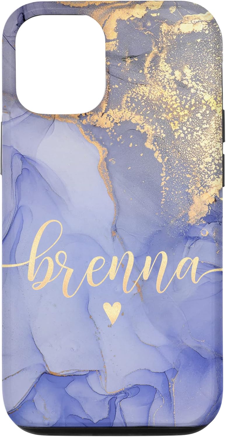 iPhone 12/12 Pro Brenna Letter B Initial Cute Purple Personalized Case