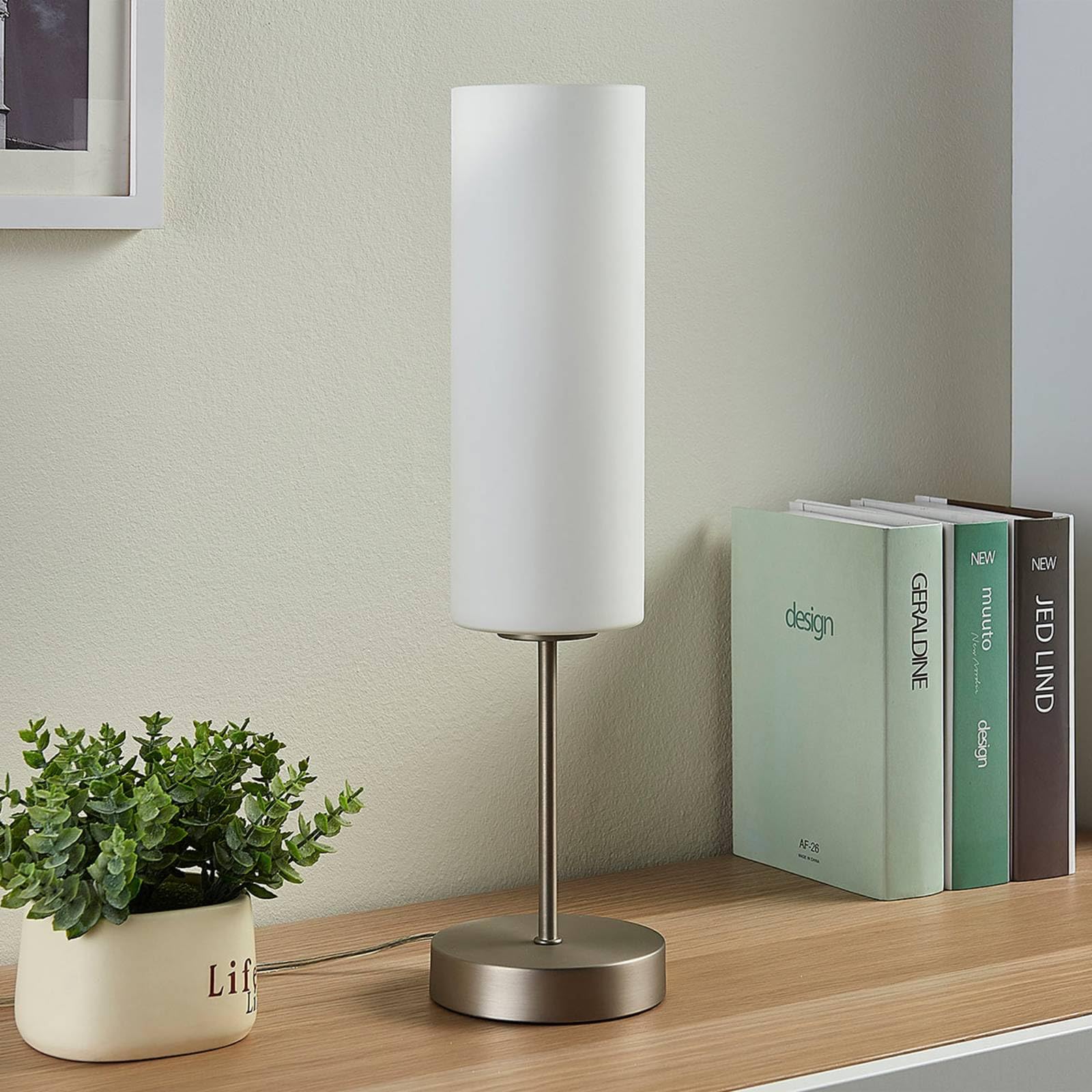 Lindby Lampada da tavolo (Moderno) colore Bianco, in Vetro ad es. Soggiorno & Sala pranzo lampada