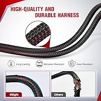 Vista 6 de Nilight Kit de arnés de cableado Nylon 16 AWG 2 cables 12V Interruptor de manillar de motocicleta encendido y apagado, fusible de hoja de relé