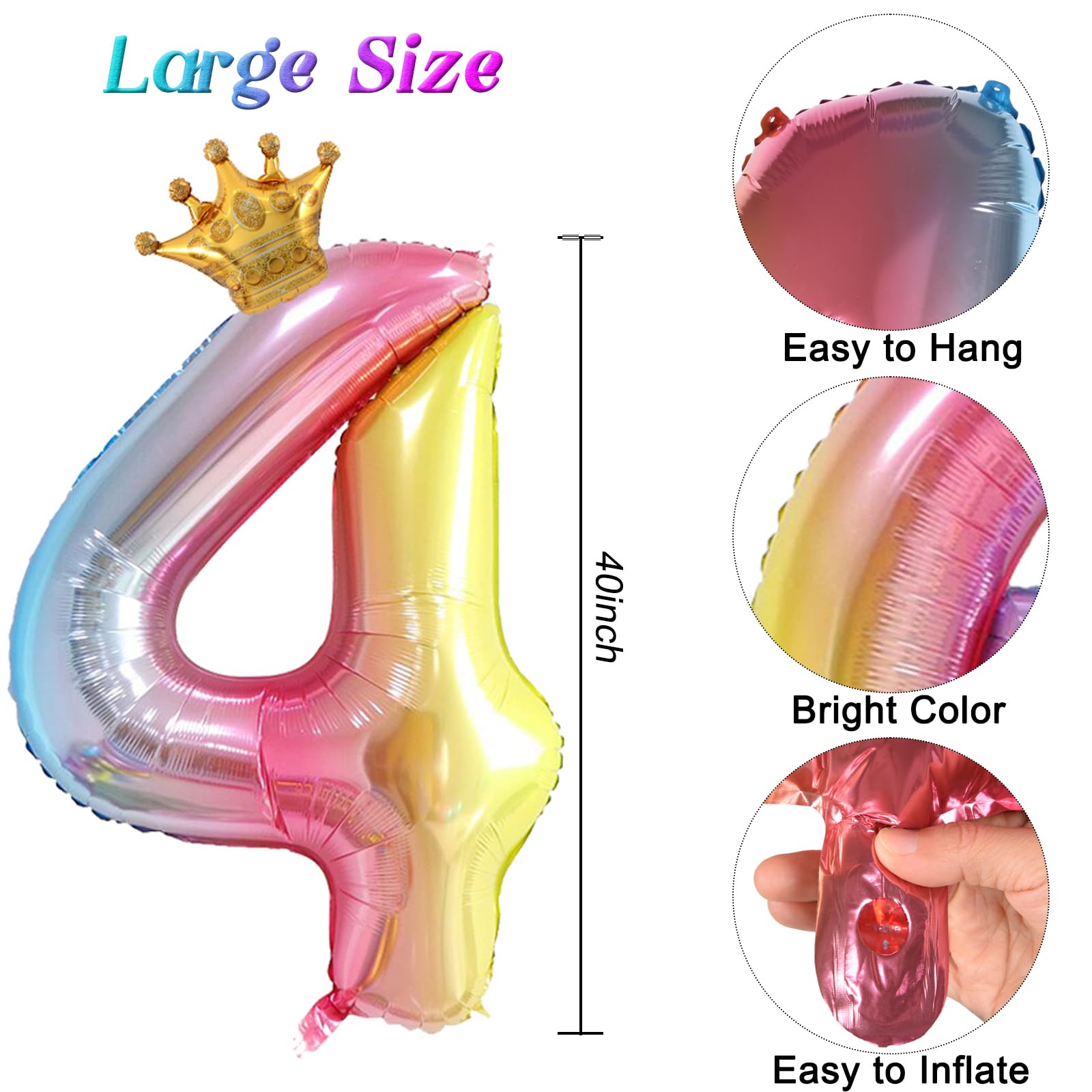 Buy 40 Inch Number Balloons Blue Number 5 Helium Foil Birthday Party...