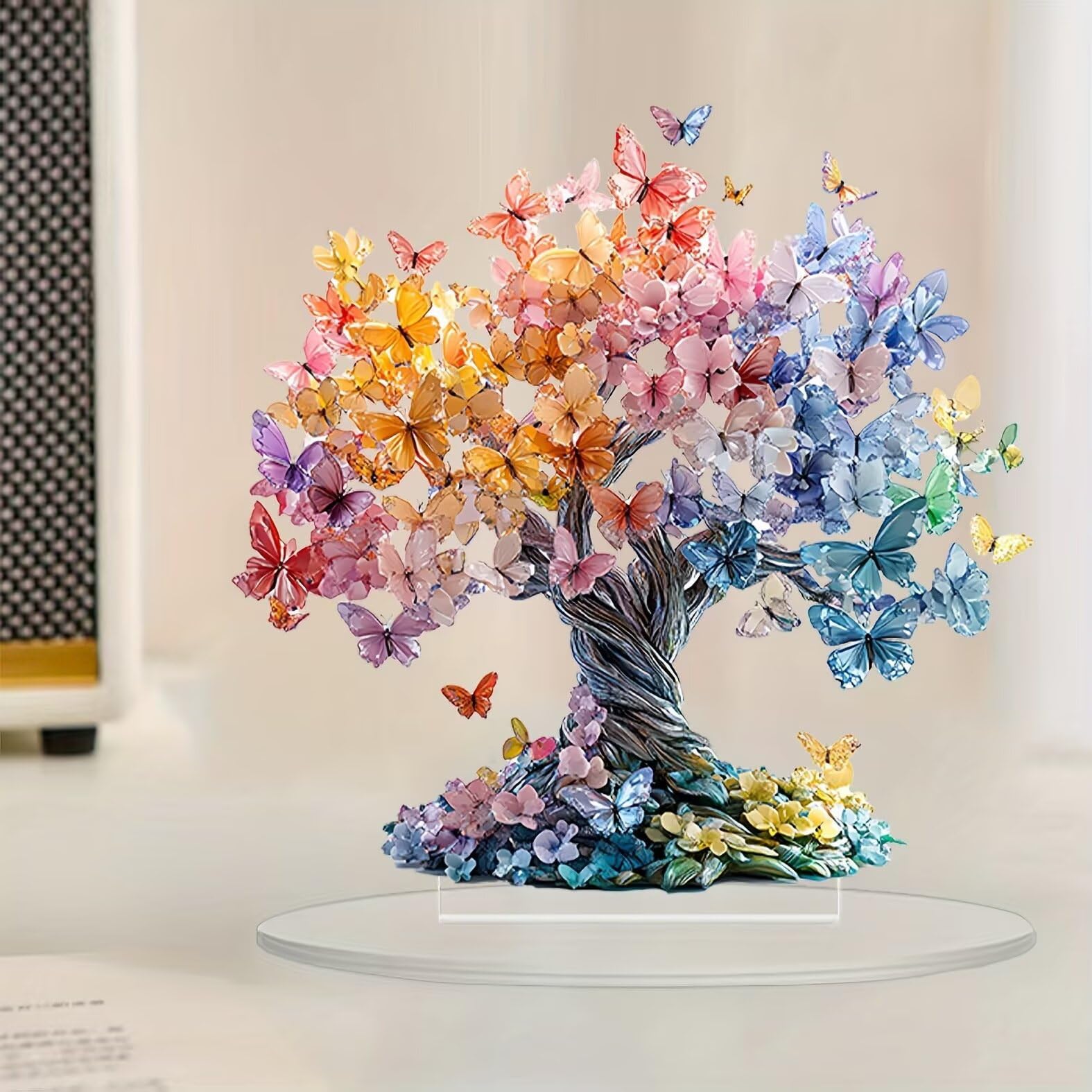 Photo 1 of Butterfly Tree of Life Acrylic Desktop Decoration, Suitable for Home Décor in Living Room or Office. Idea Gift Choice: Halloween, Christmas, Birthday, Anniversary, Valentine's Day, Celebrations