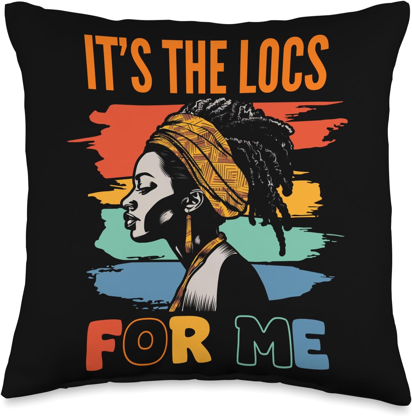 Locs Afro Dreadlocks Love Natural Beauty Hair It’s the Locs for Me Afro Hair – Almohada negra americana africana, 16 x 16 pulgadas, multicolor