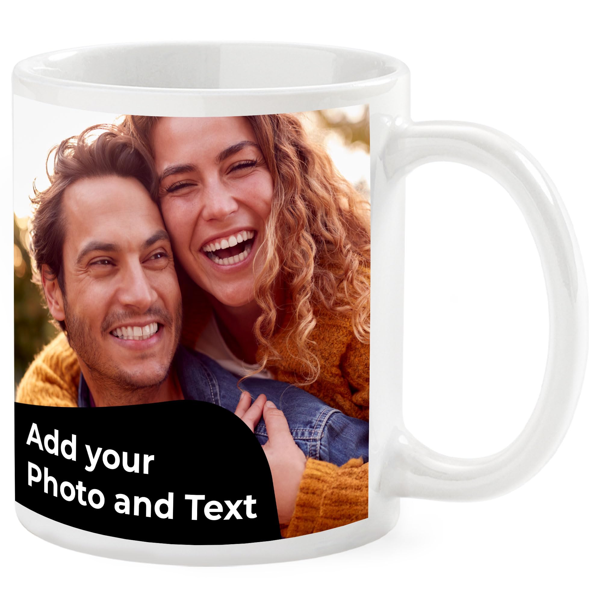 Cimpress Personalised Photo Ceramic Mug, 325 ml, Custom Gift with Name, Logo or Picture, Thoughtful Coffee Cup with White Handle, Ideal for Birthdays, Anniversaries, Business or Personal Use