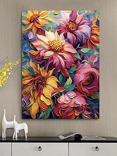 Diamond Painting Kit, Fantasy Floral Design, 40x50cm, Full Round Diamonds with Tools, Wall Art