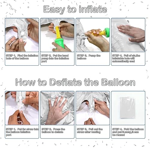 Miniatura 4 de Globos de números plateados de 40 pulgadas, globos de aluminio de Mylar con helio para cumpleaños, globo número 5 para fiestas, bodas, despedidas de