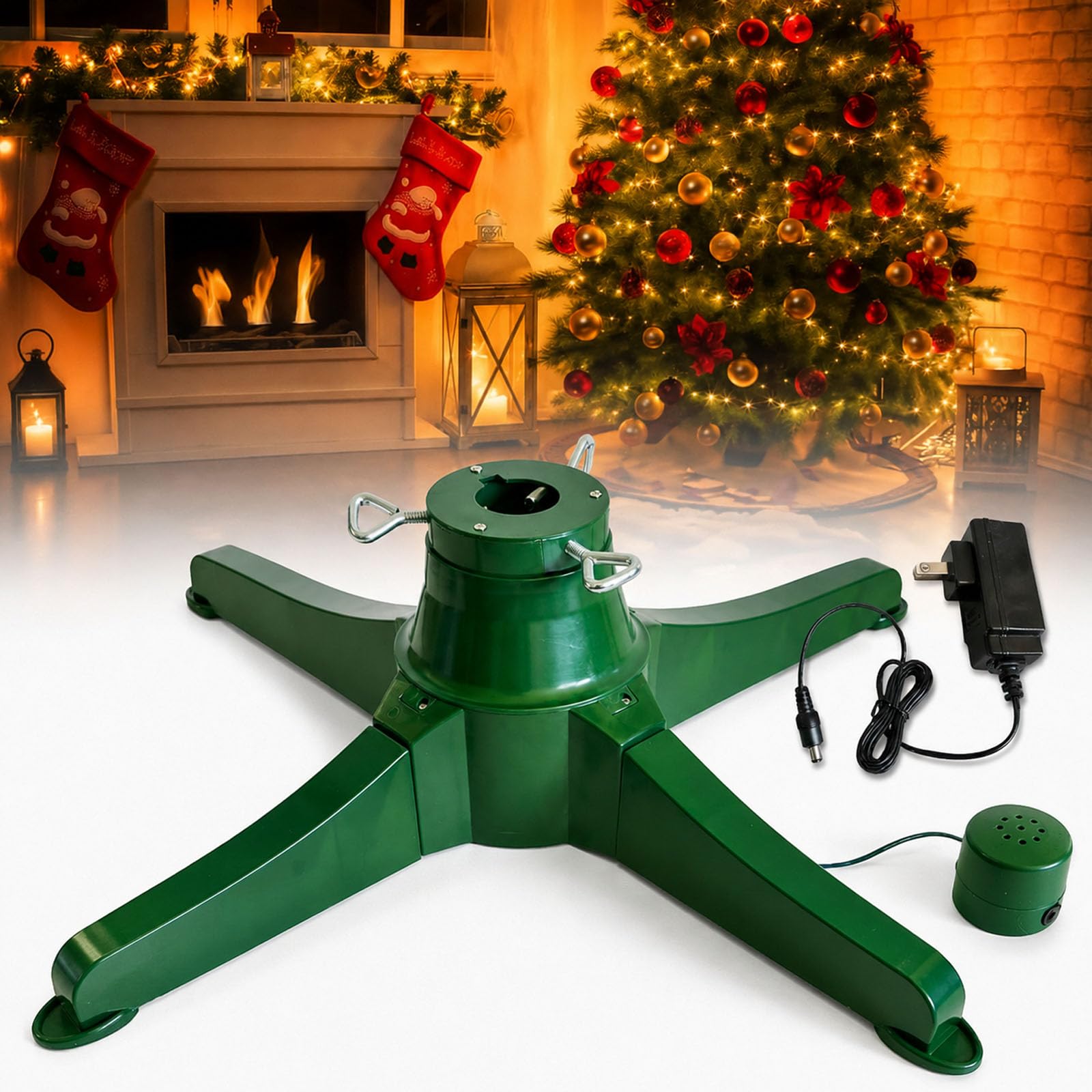 Albero di Natale Girevole a 360 Gradi, Supporto per Albero di 7,5 Piedi