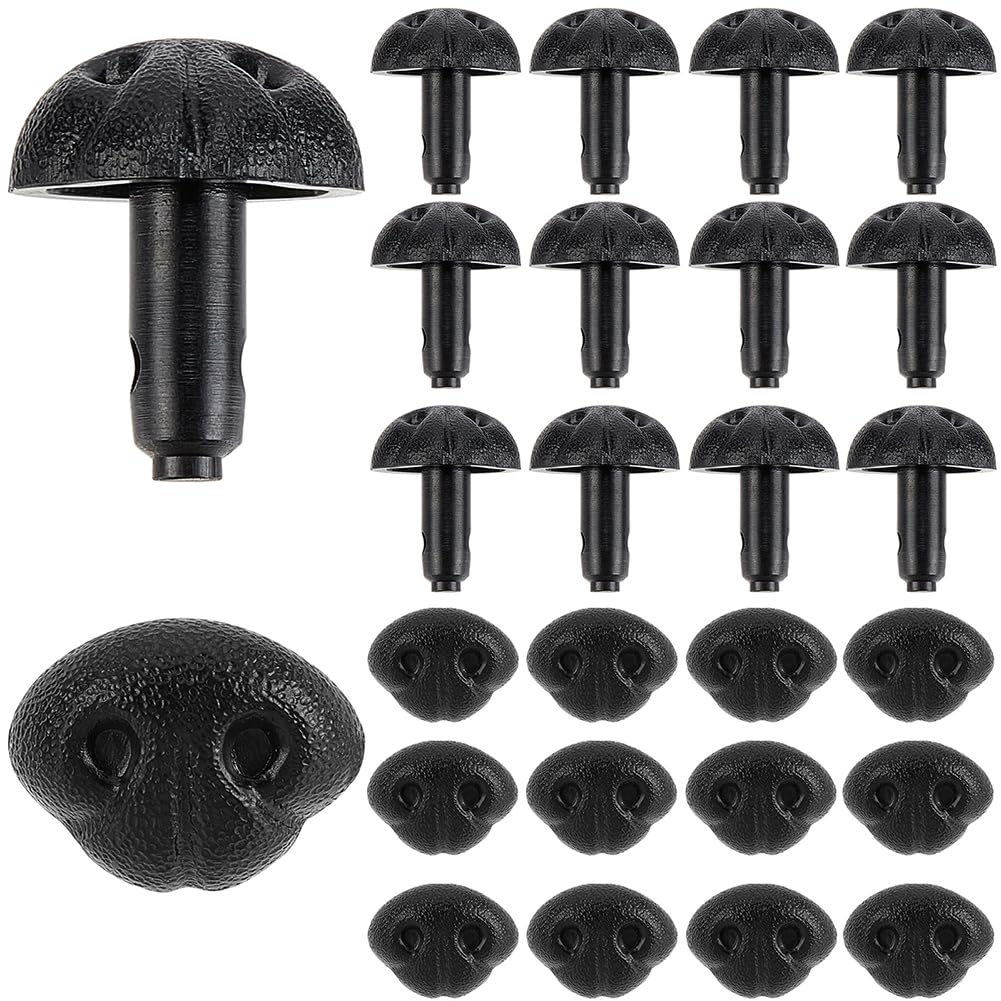 GORGECRAFT 50Pcs Plastic Dog Nose 15mm Black Safety Doll Noses Craft Screw Teddy Bear Animal Crochet Noses with Spacers Doll Making Supplies for Stuffed Plush Animals Puppet DIY Making Amigurumi