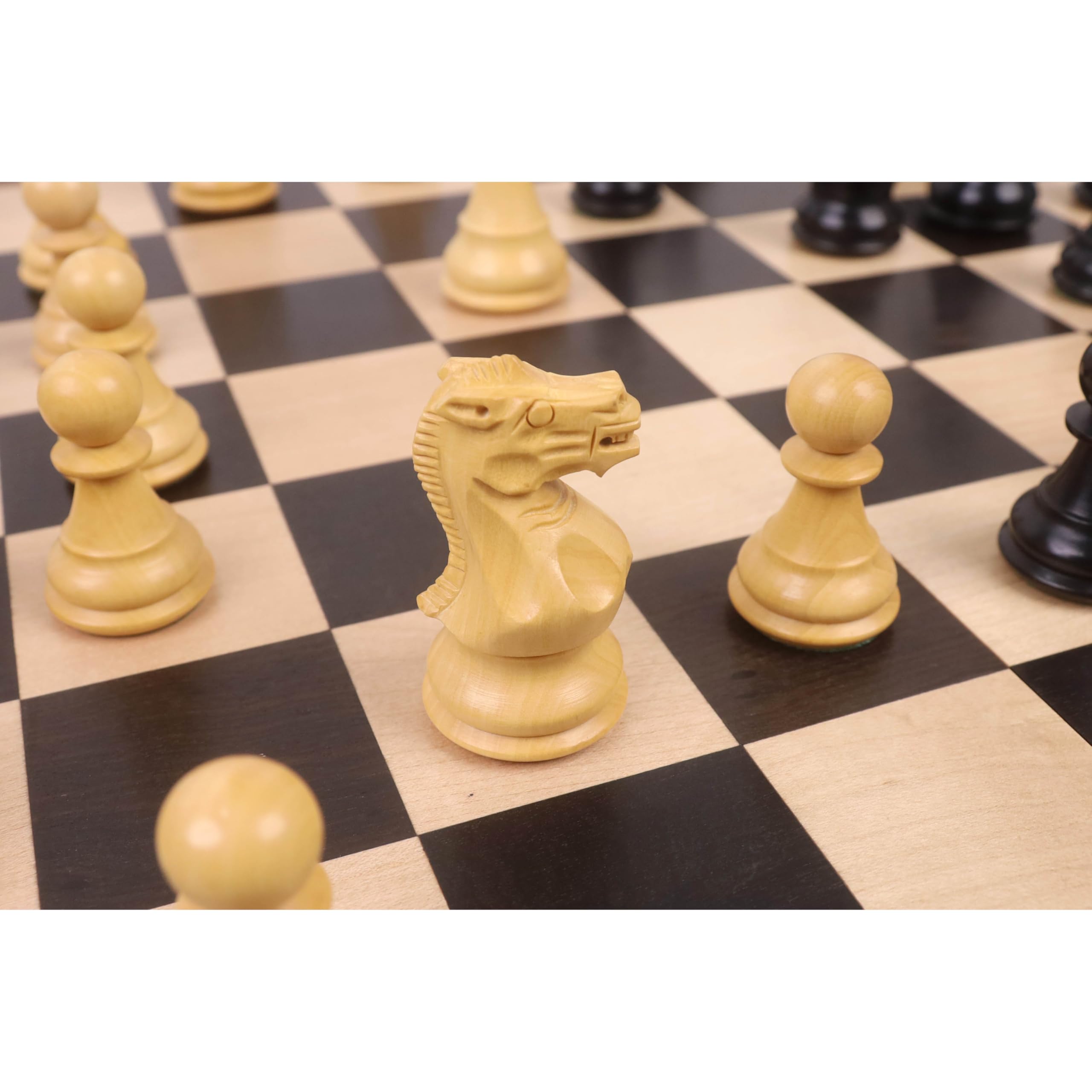 Royal Chess Mall- Set di scacchi da viaggio magnetico della serie Premier da 16 pollici- Scacchiera in legno di ebano e acero con pezzi in bosso ebanizzato