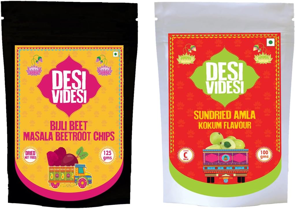 DesiVDesi Masala Beetroot Chips and Kokum Amla Candy (Combo of 2)