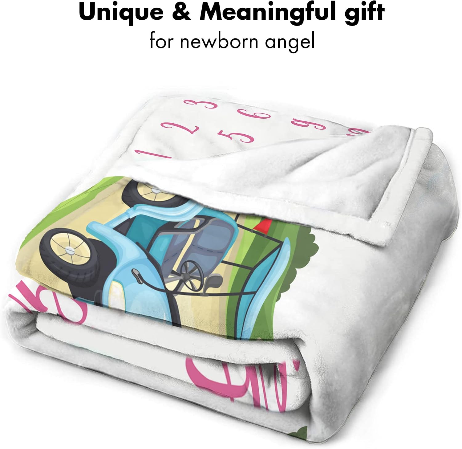 Personalized Golf Course Baby Blanket, Custom Name Fairway Milestone Mat, Soft Fleece Golf Cart Growth Tracker, Water Hazard Nursery Photo Prop for Sporty Infants