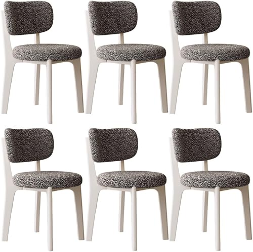 Miniatura 36 de YVYKFZD Solid Wood Dining Chairs, Fabric Dining Room Chair Set of 2/4/6, Upholstered Kitchen Chairs with Curved Backrest, Armless Living Room Chair,