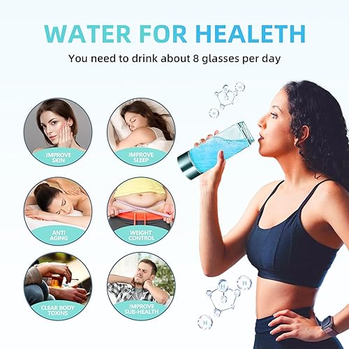 Miniatura 7 de Botella de agua de hidrógeno, generador de agua de hidrógeno Fiudiry mejora la calidad del agua en 3 minutos con tecnología avanzada SPE y PEM