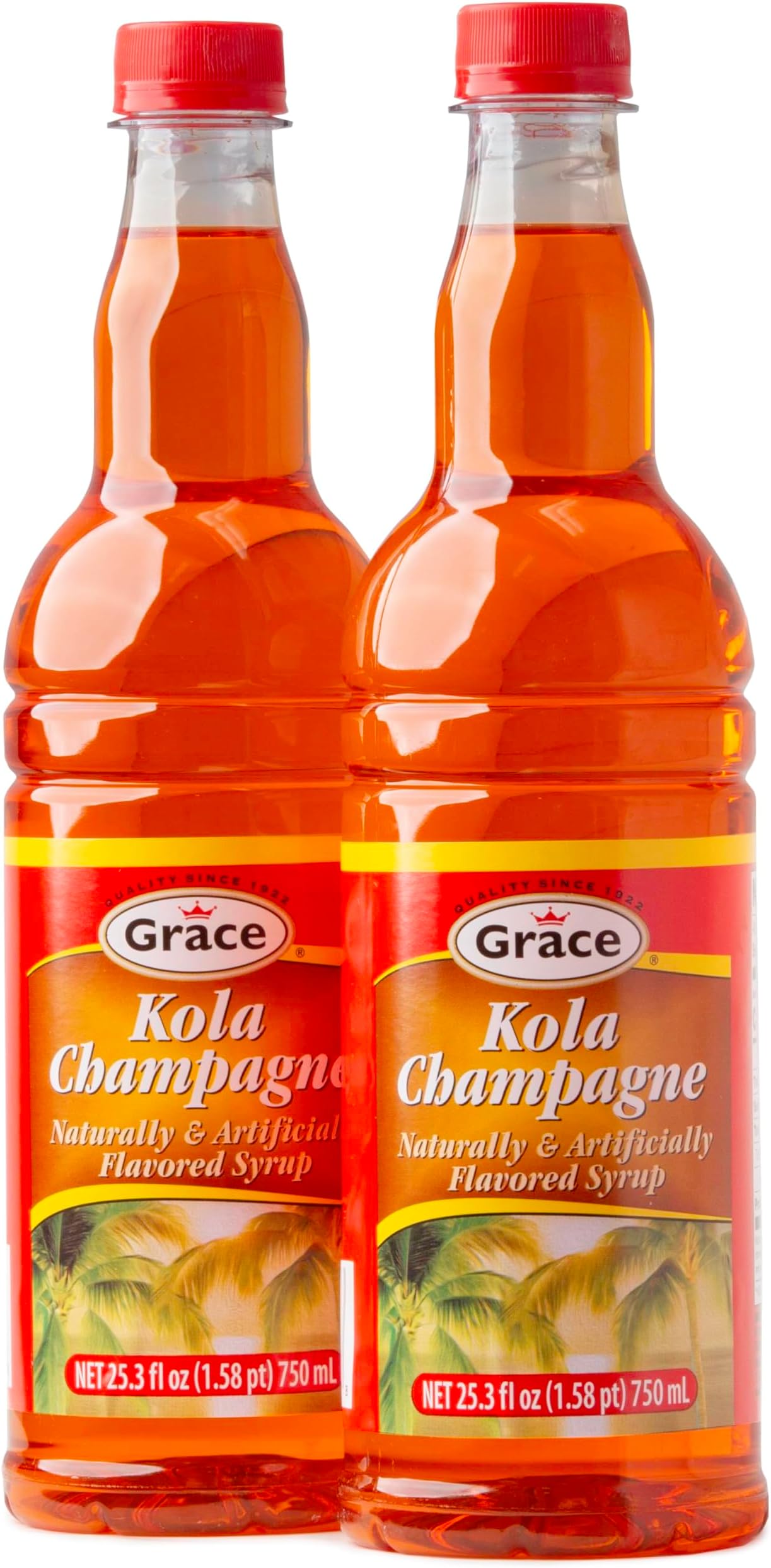 Grace Kola Champagne Syrup 25.5oz - 2 Pack - Authentic Jamaican Champagne Flavoring and Coffee Syrups