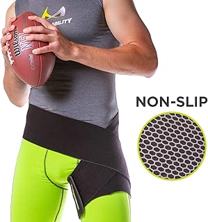 BraceAbility Hip Brace & Groin Strain Wrap | Non-Slip Hamstring & Thigh Compression Support Spica for Pulled Quad Muscle, Arthritis Relief, Inguinal Hernia or Abduction Hip Flexor Injury (One Size) - coolthings.us