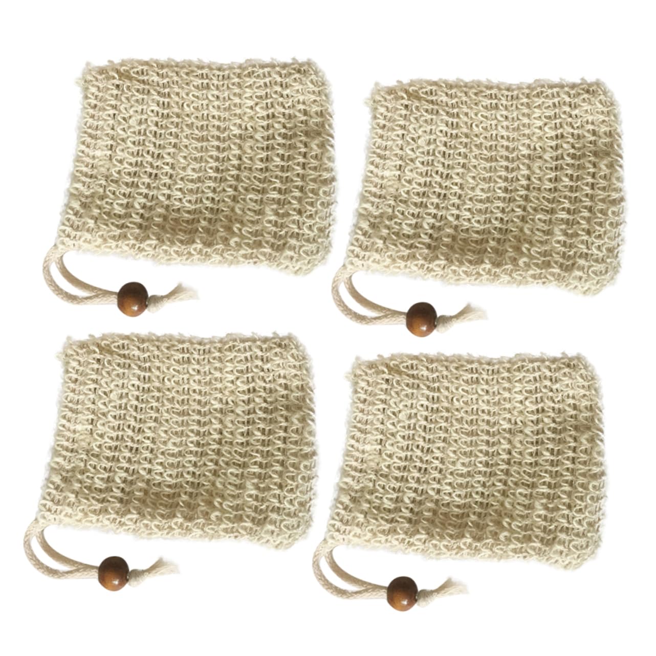 CALLARON 4pcs Foaming Net Bubble Maker Bag Facial Net Soap Storage Bag Burlap Drawstring Soap Holder Face Washing for Home Travel