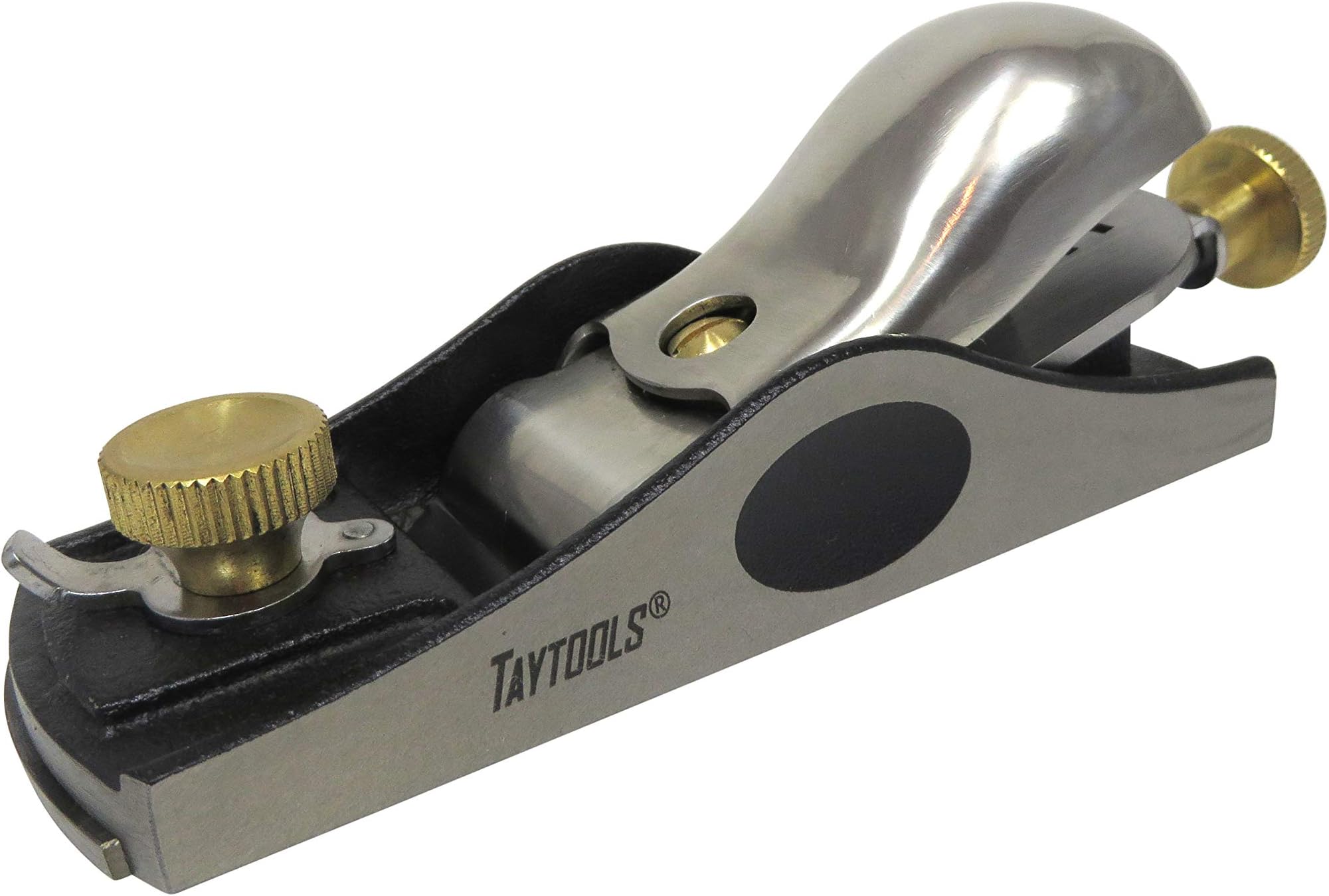 Taytools 468273 Low Angle Block Plane with 12 Degree Bed, Ductile Cast Iron Body, Stainless Knuckle Cap, Blade Hardness 55-60 HRC