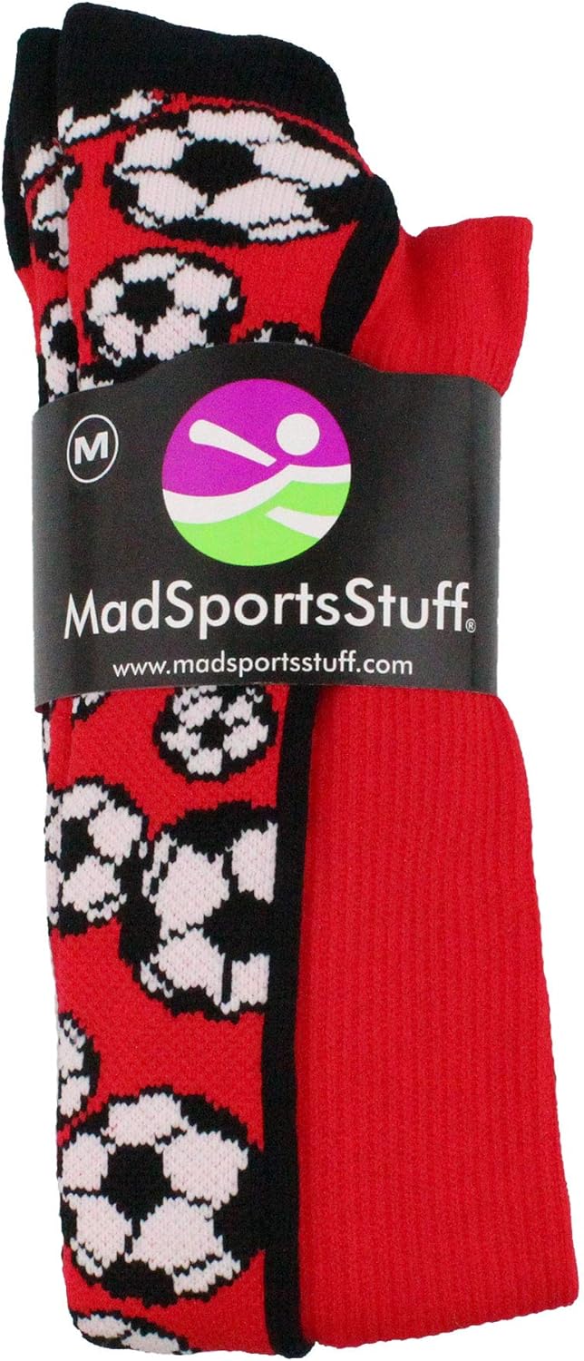 MadSportsStuff Crazy Soccer Socks with Soccer Balls for Girls and Boys Youth Kids Over the Calf Gift Accessories - Image 3