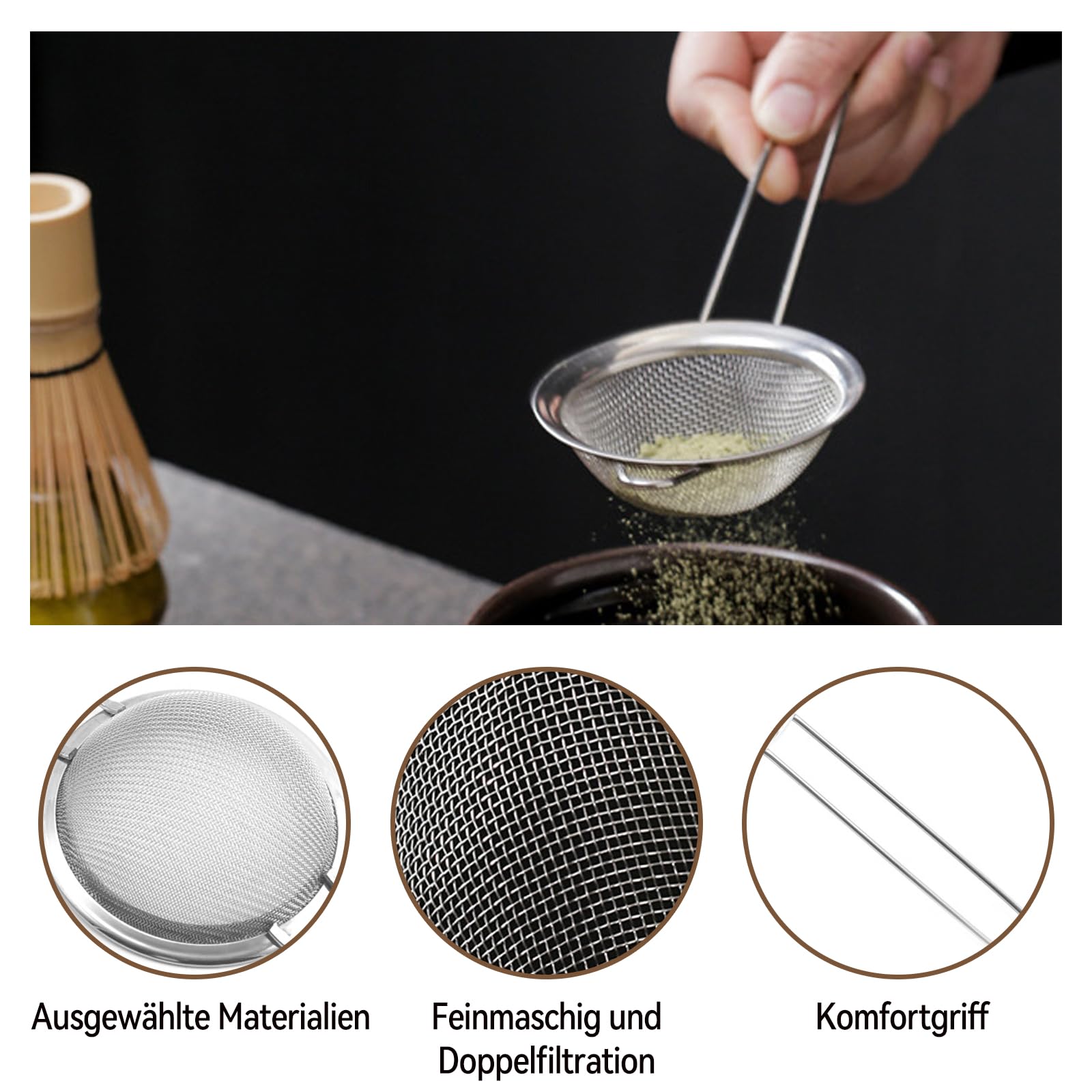 Ensemble de 9 accessoires pour matcha, fouet à matcha, cuillère en bambou, porte-fouet, porte-fouet pour la cérémonie du thé