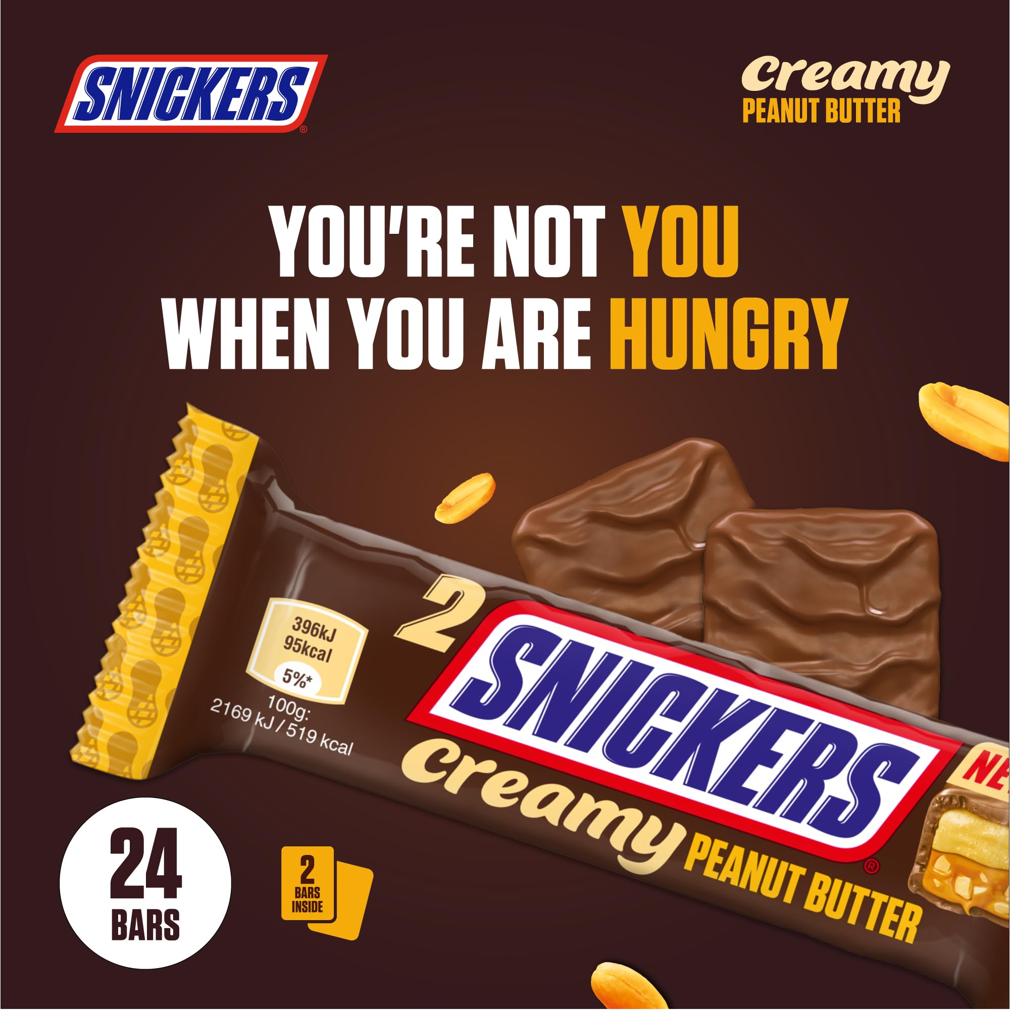 Snickers Creamy masło orzechowe czekoladowe duże opakowanie 24 x 36,5 g