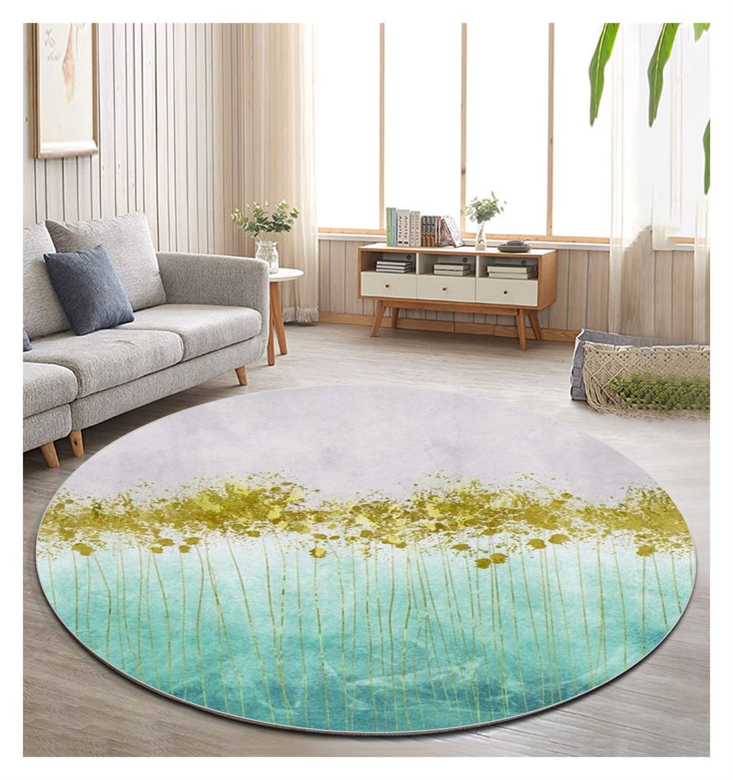 Nowoczesne okrągłe dywaniki antypoślizgowe nadające się do prania do salonu sypialni dywan okrągły, średnica 80 cm/100 cm/120 cm/140 cm/160 cm/180 cm/200 cm (kolor: 03, rozmiar: Ø120 cm)