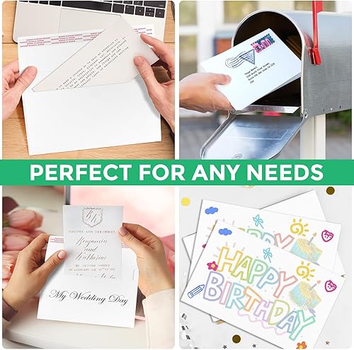 Miniatura 2 de Sobres #6 34, sobres autosellados tintados de seguridad para privacidad y negocios, paquete de 90 sobres pequeños tamaño carta de 3-58 x 6-12