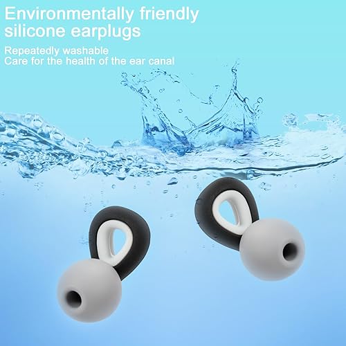 Miniatura 5 de 2 pares de tapones para los oídos con cancelación de ruido para dormir, tapones de silicona para los oídos para el trabajo, tapones para los oídos