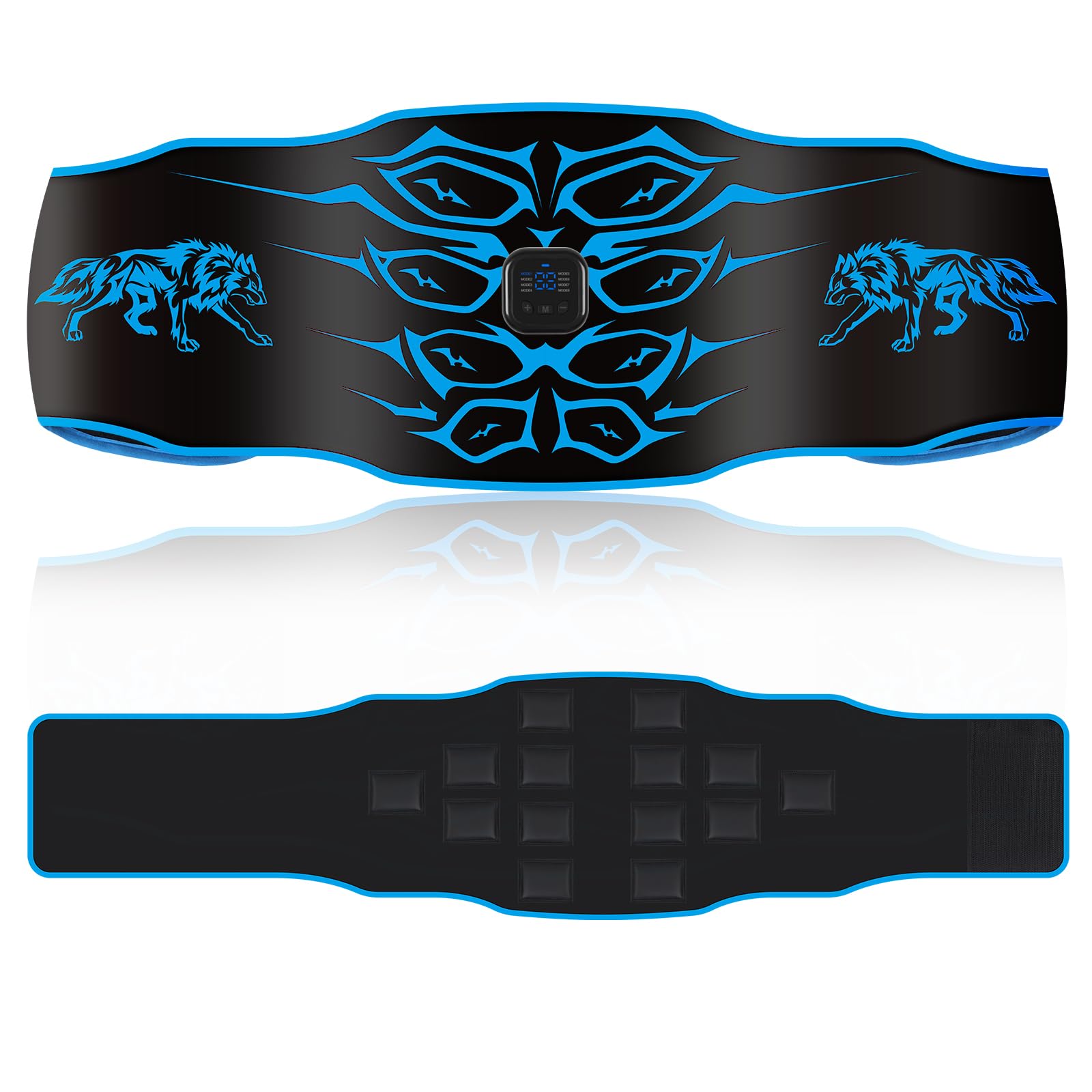 Stimulateur Musculaire Electrique – Ceinture Abdominale Electrostimulation lavable , 8 modes, 30 niveaux, appareil de fitness portable rechargeable, Convient pour la maison, le bureau , Homme Femme