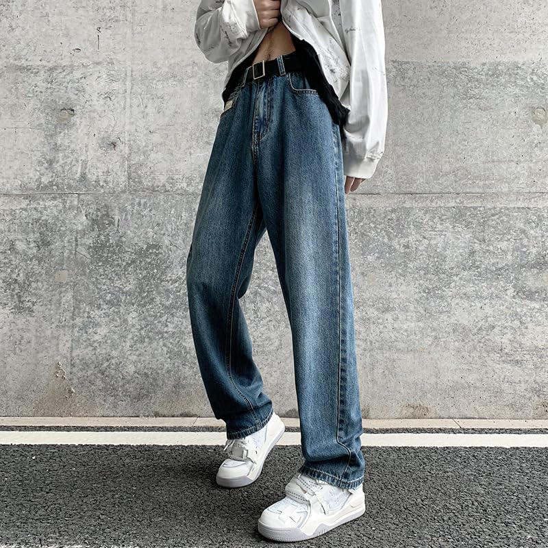 Men's Jeans Drawstring Waist Spring Denim Loose Casual Pants3