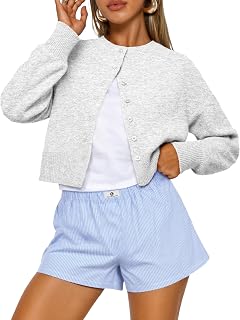 Trendy Queen Cropped Cardigan Sweaters for Women Lightweight Crop Knit Y2k Fall Outfits Fashion Clothes 2025